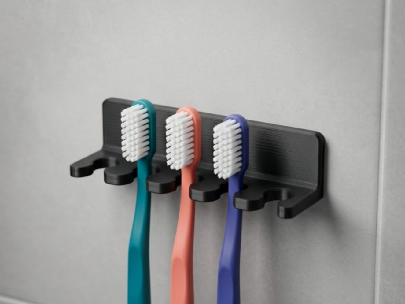 Gravity-Grip Wall-Mounted Toothbrush Holder 