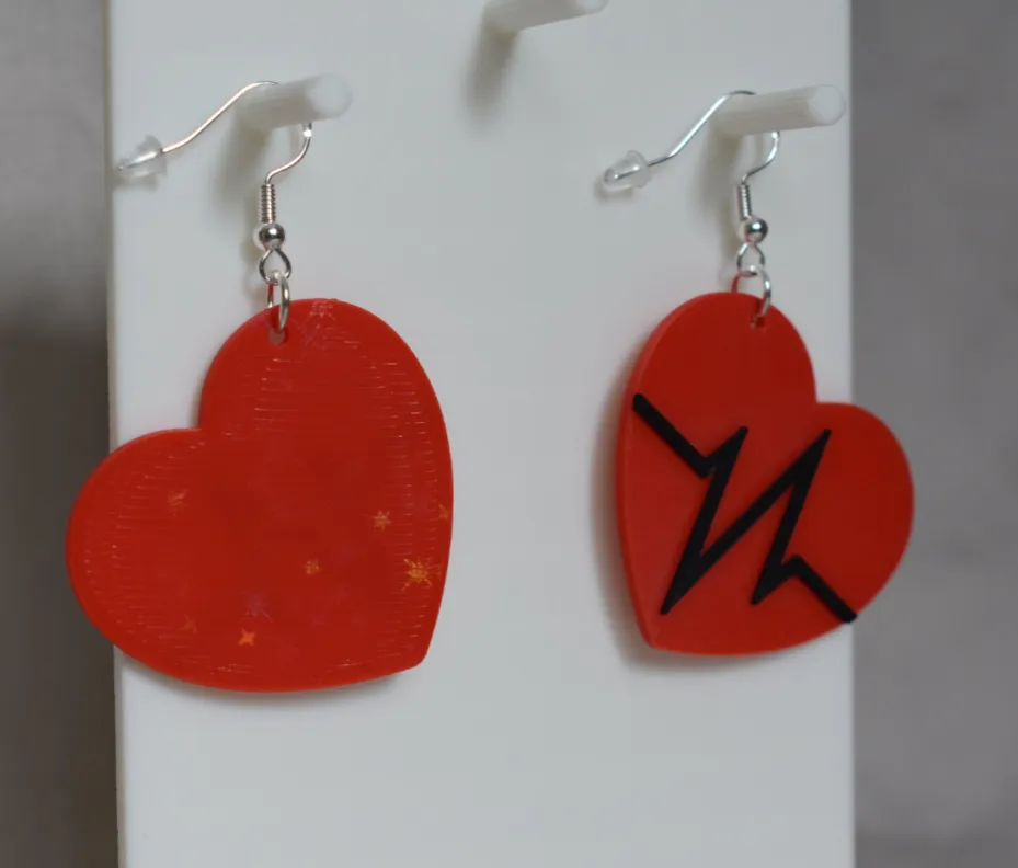 Heartbeat earrings view 2