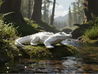 Elegant Alligator Sculpture