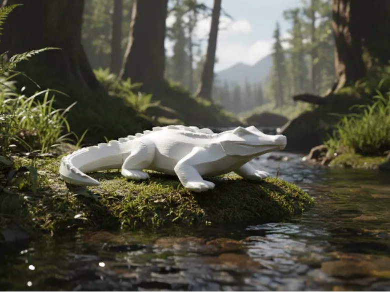 Elegant Alligator Sculpture