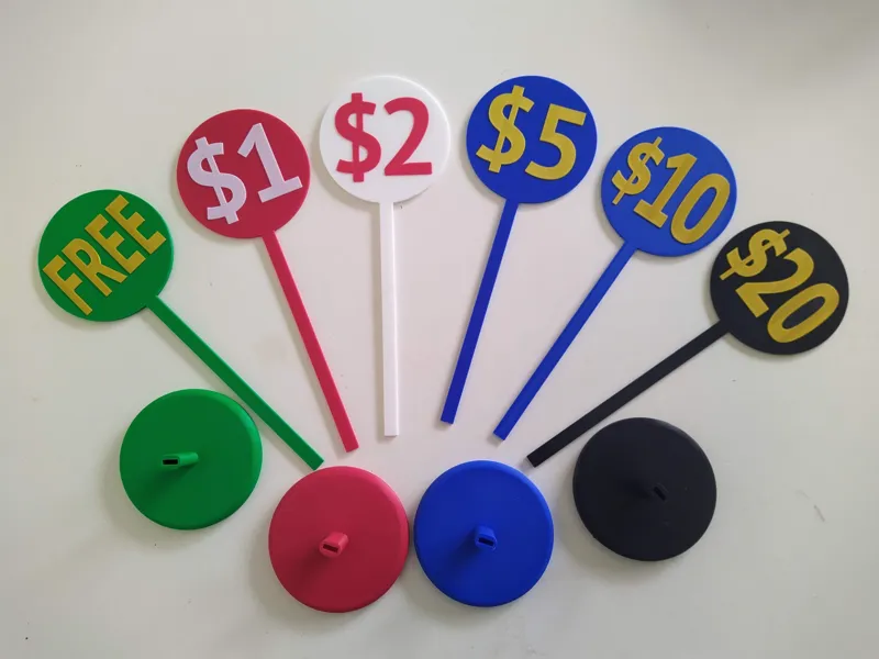 DOLLAR PRICE STANDS SIGNS