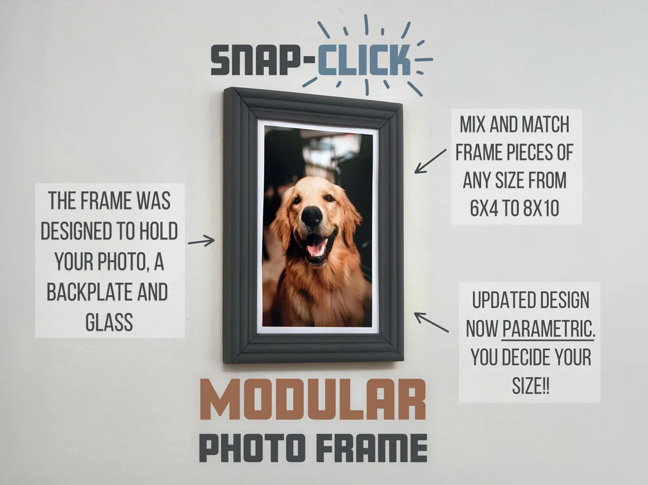Snap-Click Parametric Photo Frame - Modern Classic view 2