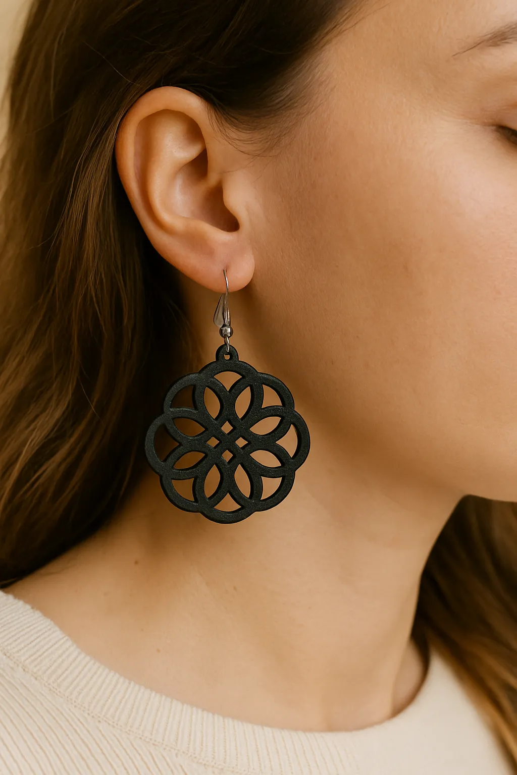 Floral Mandala Earrings view 4