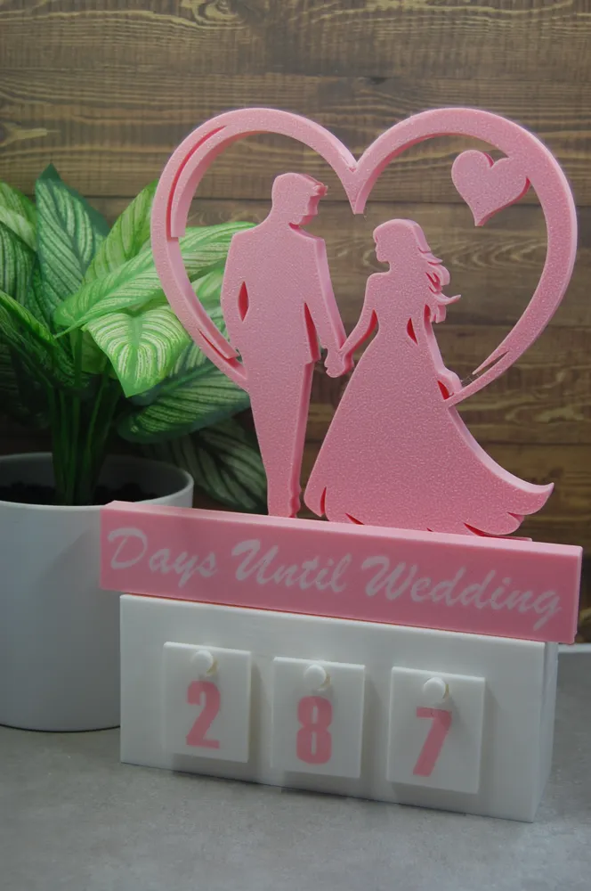 Days Until Wedding Countdown - Bridal Countdown - Free 3D Print Model ...
