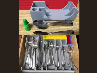 5x2x60mm Gridfinity Silverware Tray