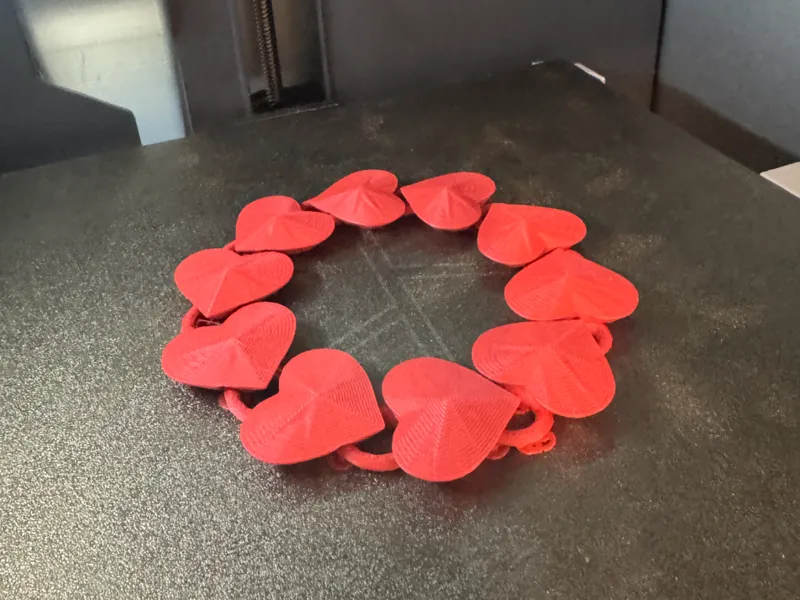 Valentine's Day Heart Bracelet Print-In-Place