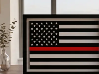 American Flag - Thin Red Line Catch All Tray