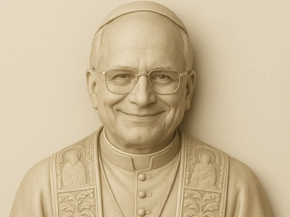 Bas-relief du pape Léon XIV