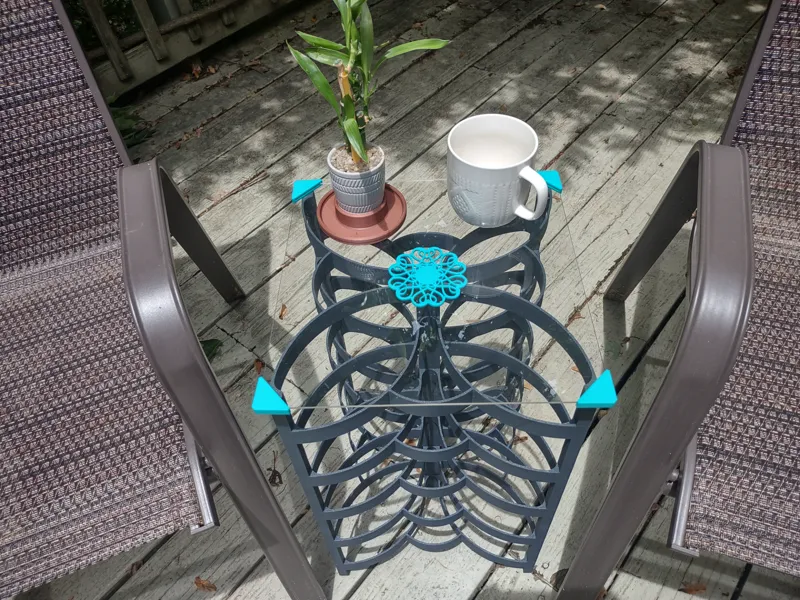 Printed Patio Table with Acrylic Top