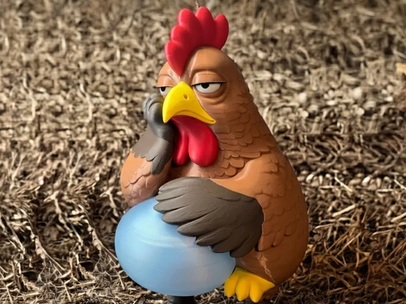 Annoyed chicken lamp - full color