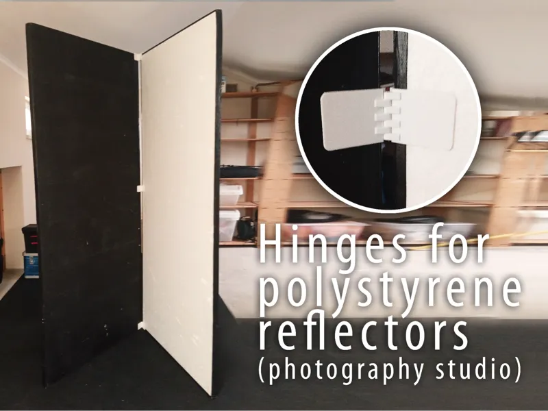 Hinges for polystyrene reflectors (photography)