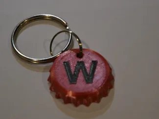 Monogrammed Bottlecap Keychains