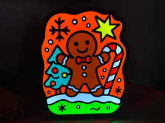 Gingerbread Man Bright Art Box (LED Backlit)
