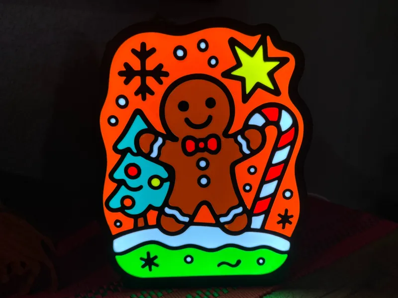 Gingerbread Man Bright Art Box (LED Backlit)