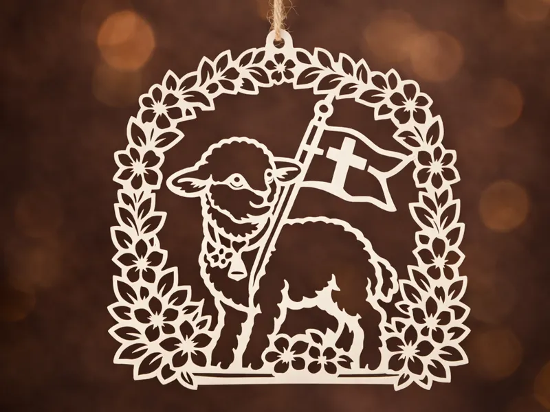Easter Lamb with Cross Flag 2