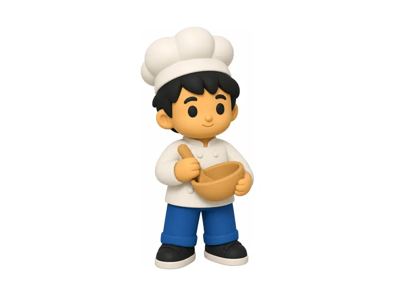 Chef Hero Mini Figure - Cute Desk Collectible