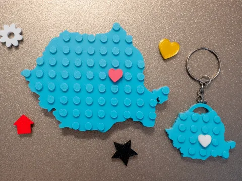 Romania Brick magnet with movable heart