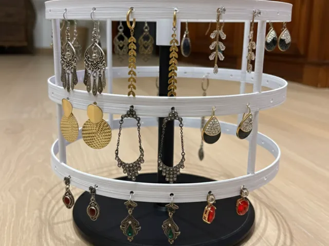 Minimalist Rotating Earring Organizer