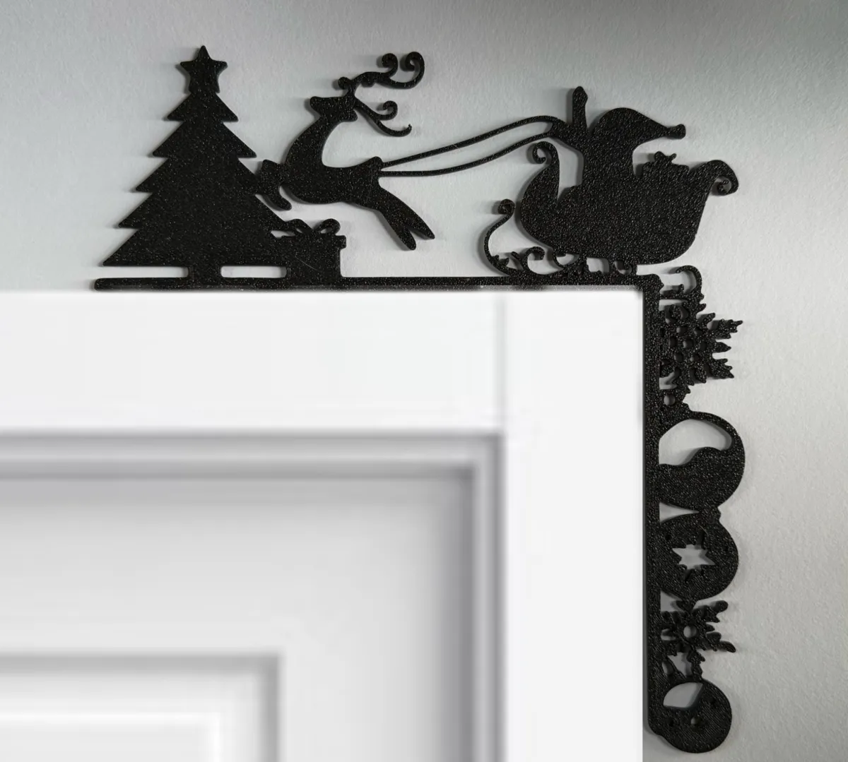 Décoration murale d'angle de porte Noël