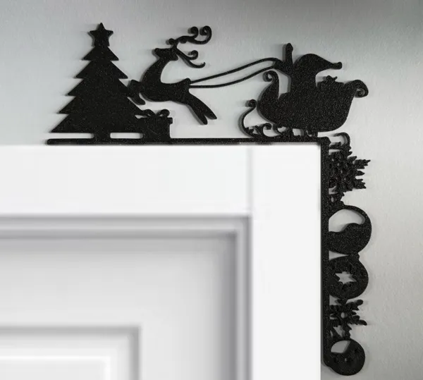 Décoration murale d'angle de porte Noël