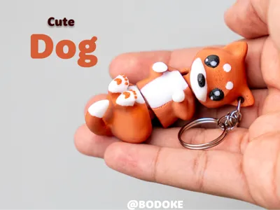 Cute Dog - Articulated & Keychain