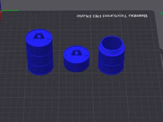 keyring/medicine bottle - oil drum