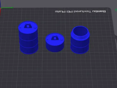 keyring/medicine bottle - oil drum