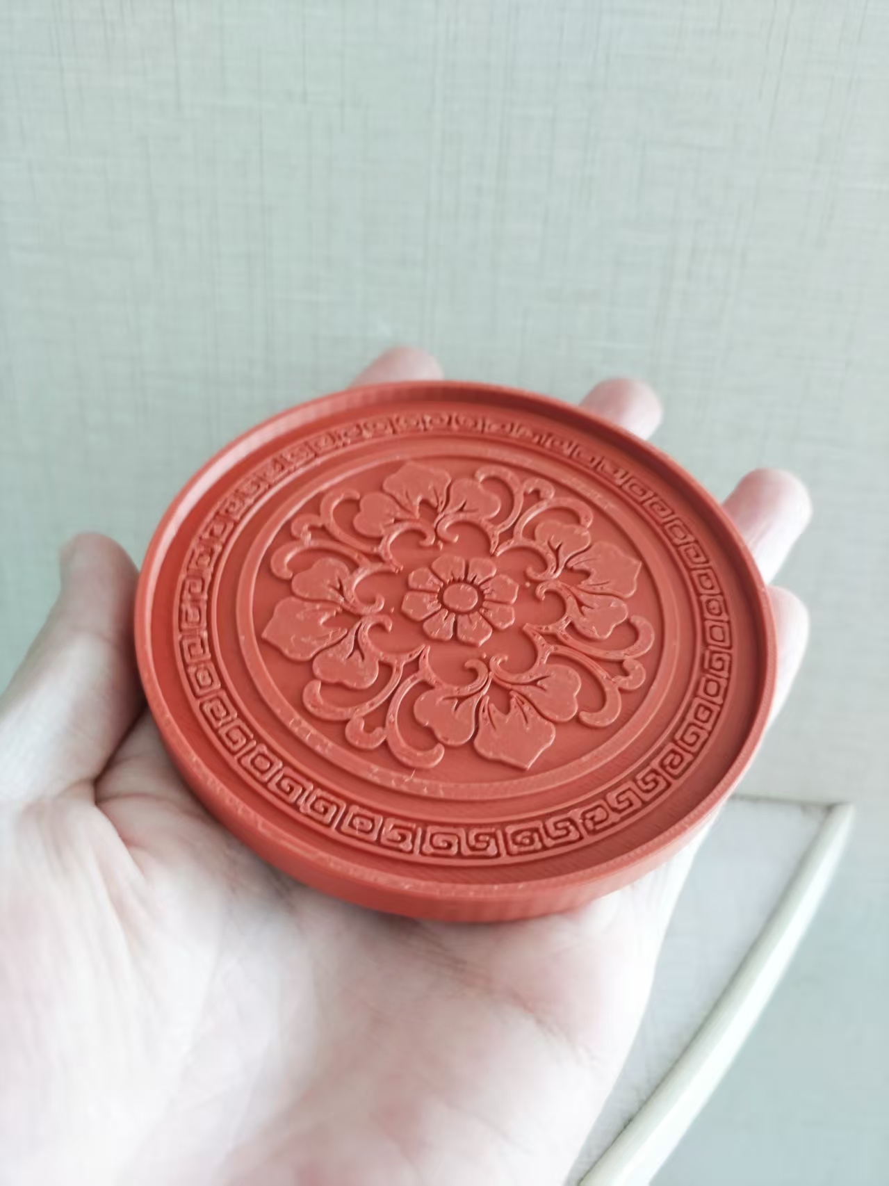 Miniatura 1 do modelo 3D 中式古典杯垫 古风花纹