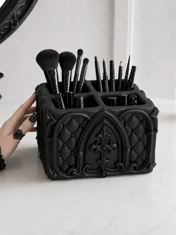 Organizador: Goth Cross Cathedral Makeup Brush Desk Organizer — vista de referencia 2