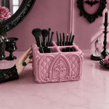 Organizador: Goth Cross Cathedral Makeup Brush Desk Organizer — vista de referencia 3