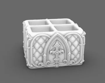 Organizador: Goth Cross Cathedral Makeup Brush Desk Organizer — vista de referencia 5
