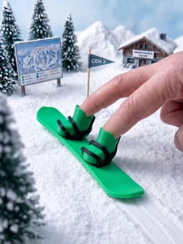 Accesorio para impresora 3D: Finger Snowboard - GEN 2! — vista de referencia 2