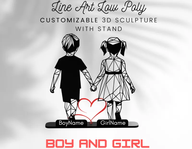 Boy and Girl customizable stand