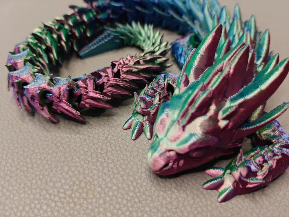Articulated Crystal Dragon (40cm Length) - Free 3D Print Model - MakerWorld