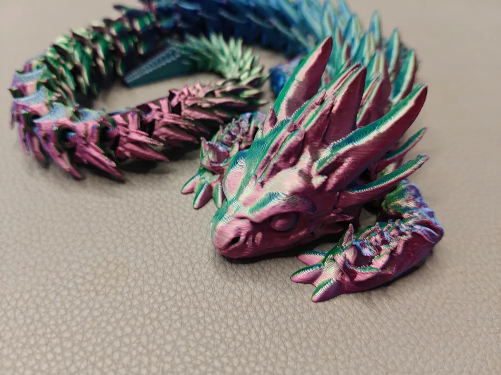 Articulated Crystal Dragon (40cm Length) - Free 3D Print Model - MakerWorld