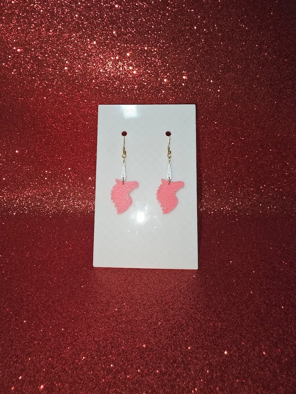 Unicorn earrings view 2