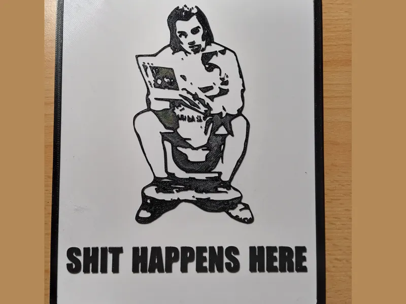 Toilet Sign - Pulp Fiction (editable text)