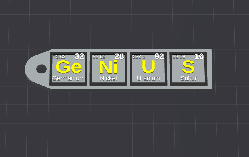 Miniatura 1 do modelo 3D GeNIUS- Label - keychain