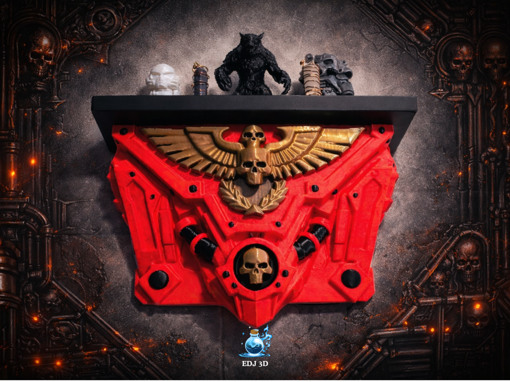 Grimdark Gothic Sci-Fi Wall Shelf Display TTRPG