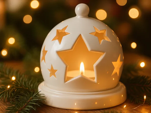 Dôme étoilé pour bougie de Noël
