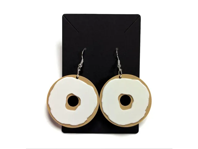 Bagel With Cream Cheese Earrings