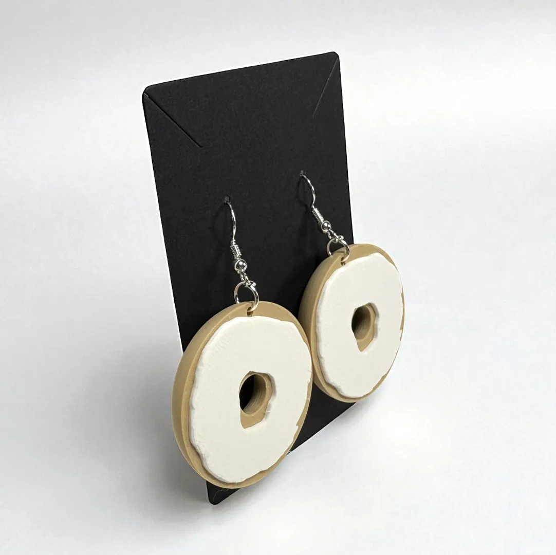 Bagel With Cream Cheese Earrings view 2