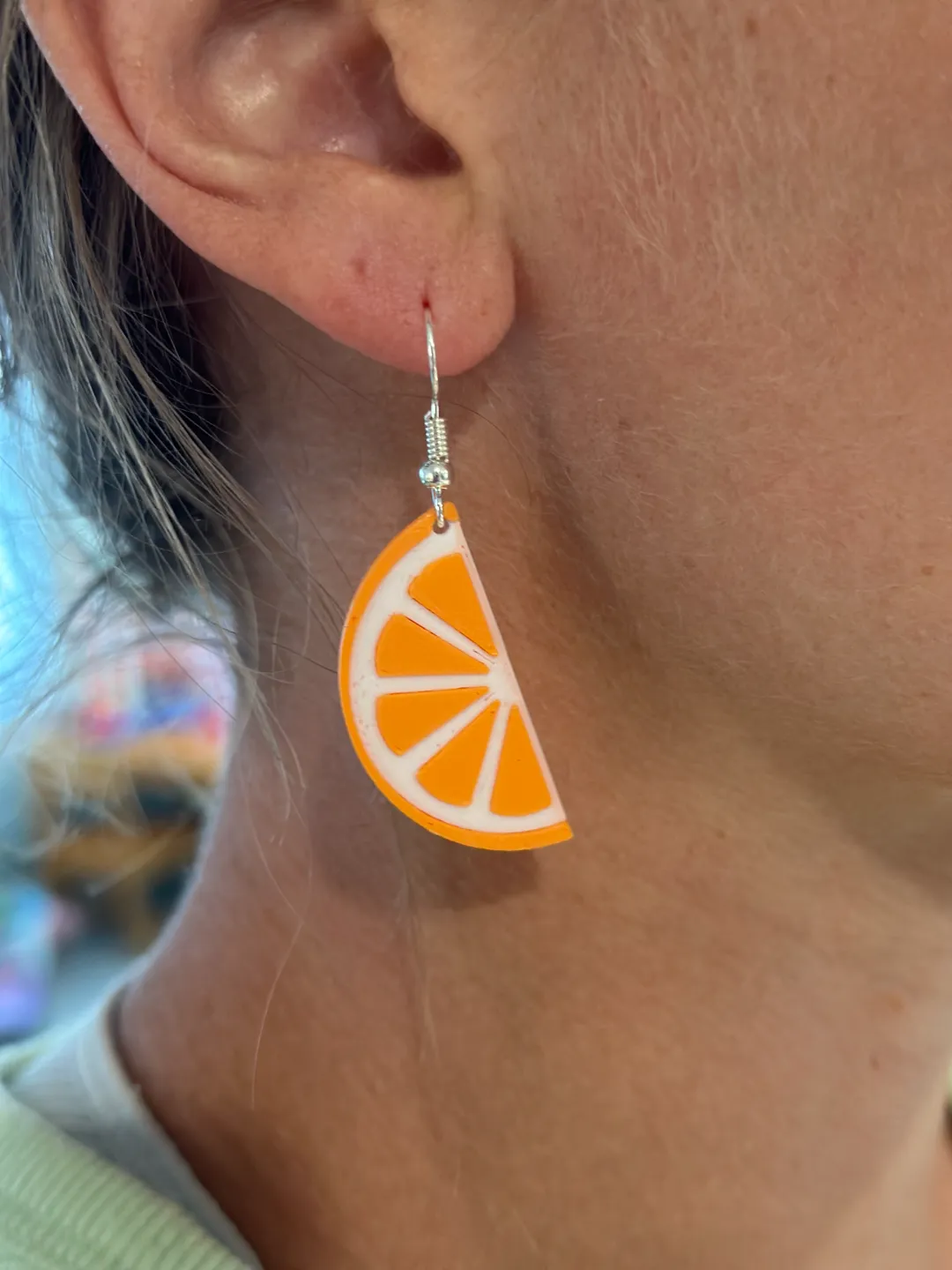 Orange/Lime/Lemon Earrings view 2