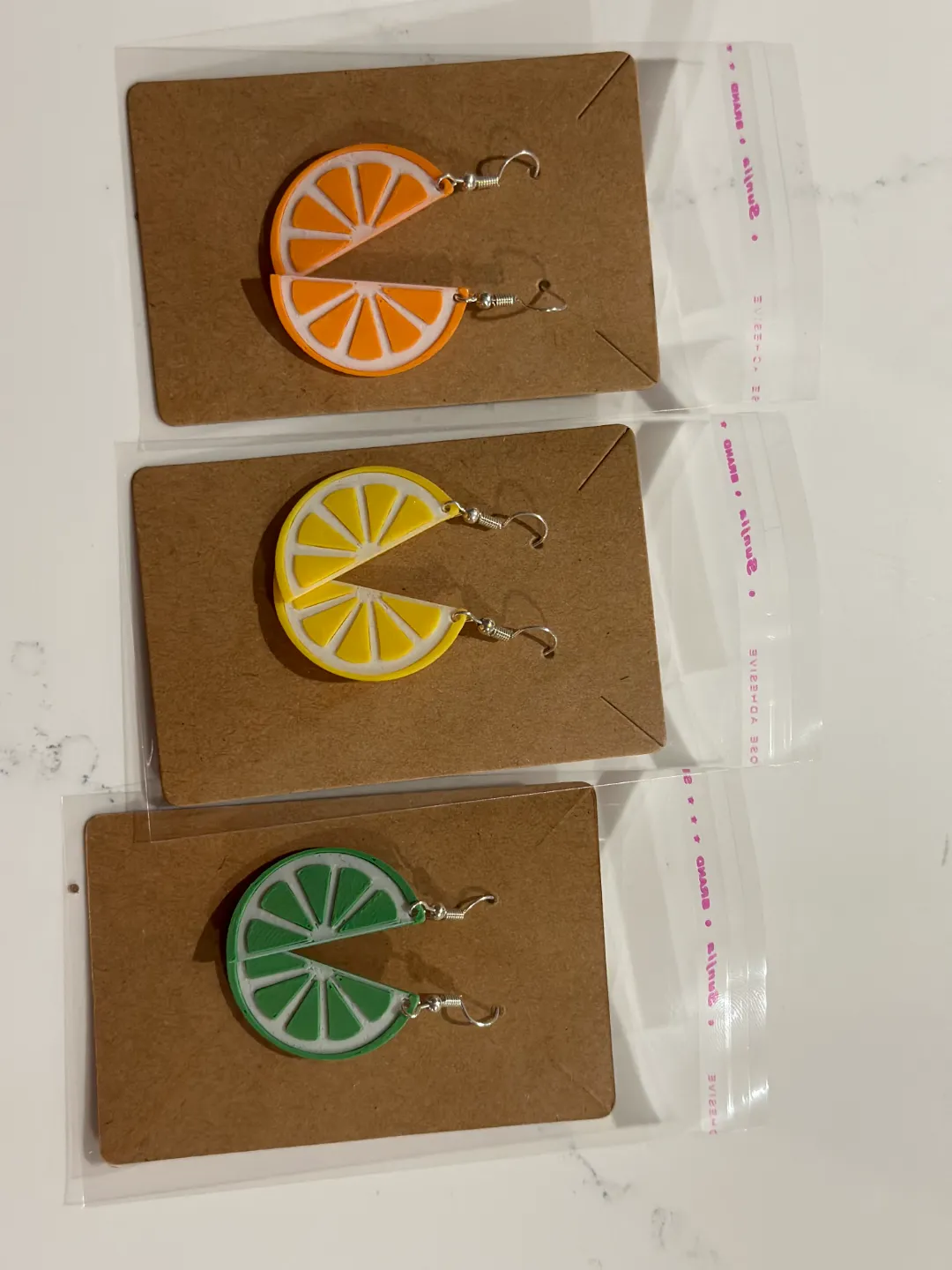 Orange/Lime/Lemon Earrings view 3