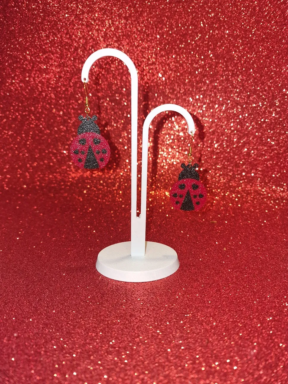 Ladybug in love earrings view 3