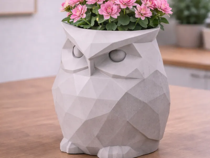 Geometric Owl Planter