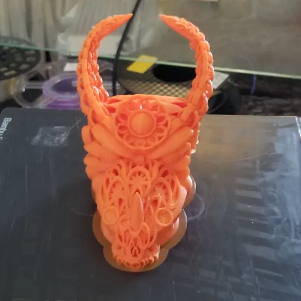 Tête de dragon articulée, pièce d'essai