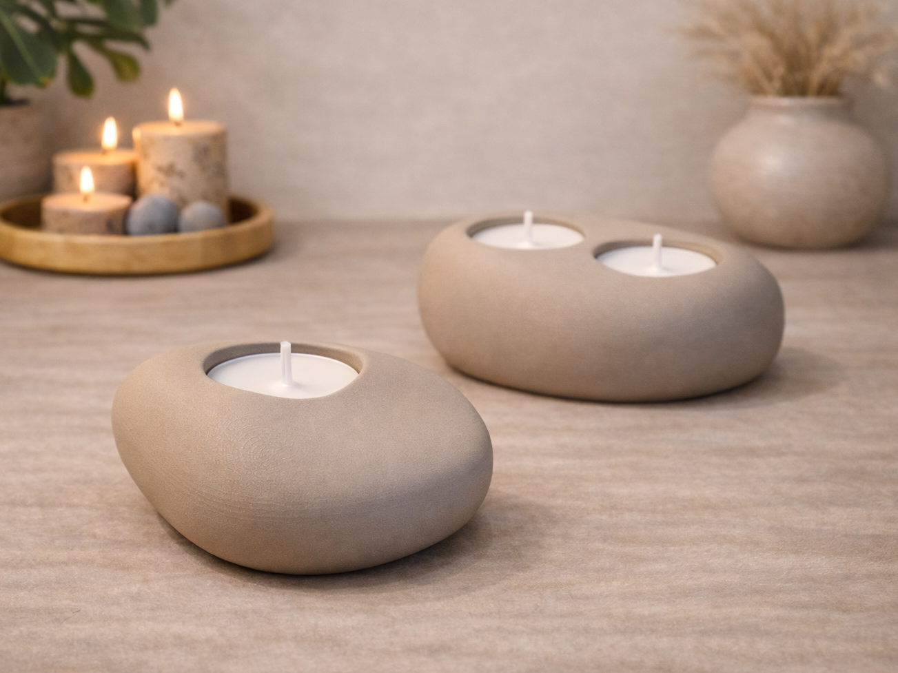 Lapillu | Japandi Style Decorative Tealight Holder