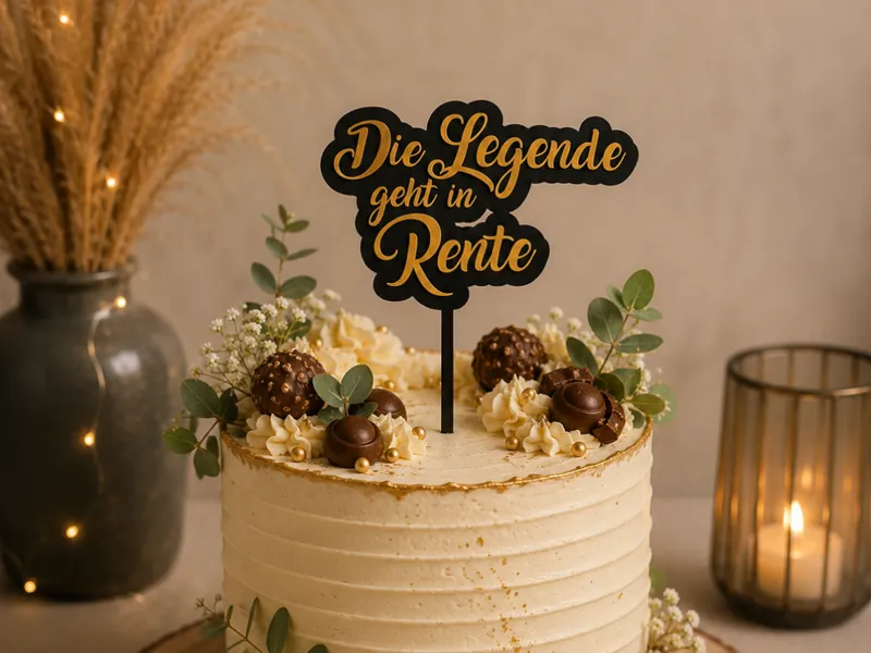 Cake Topper,Torten Topper "Legende Rente"