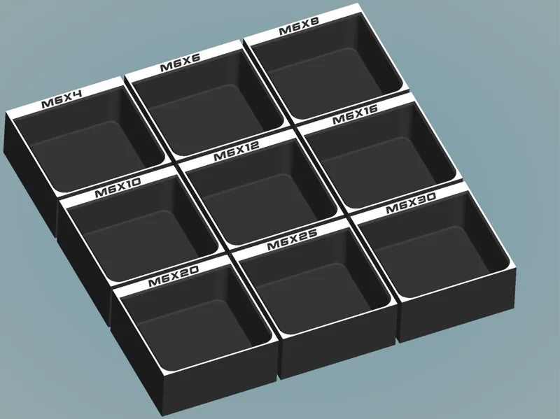 BaBo organizer insert M3/M4/M5/M6 screws (2x2)